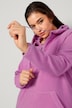 Long-Hoodie, oversized, Teddyfleece, Kapuze mit Zipper, Kängurutasche