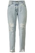 7/8-jeans, comfort fit, destroyed met kant, 5-pocket