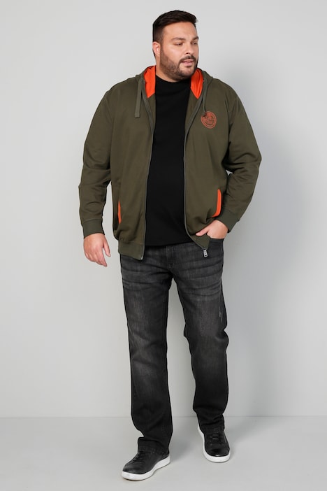 Men+ Hoodiejacke, Kapuze, Bauchfit, bis 80/82