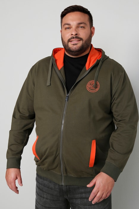 Men+ Hoodiejacke, Kapuze, Bauchfit, bis 80/82