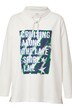 Sweatshirt, A-Line, Schrift-Motiv, Stehkragen, Langarm