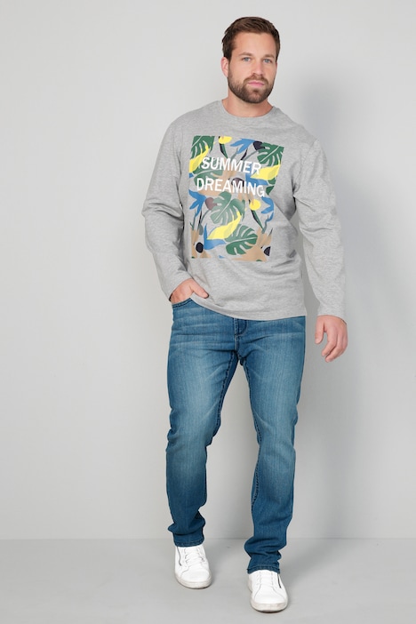 John F. Gee Sweatshirt, Palmenblätterdruck, Rundhals, bis 72/74