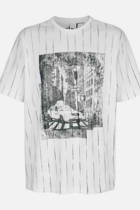 John F. Gee T-Shirt, Halbarm, Black/White Print, bis 72/74