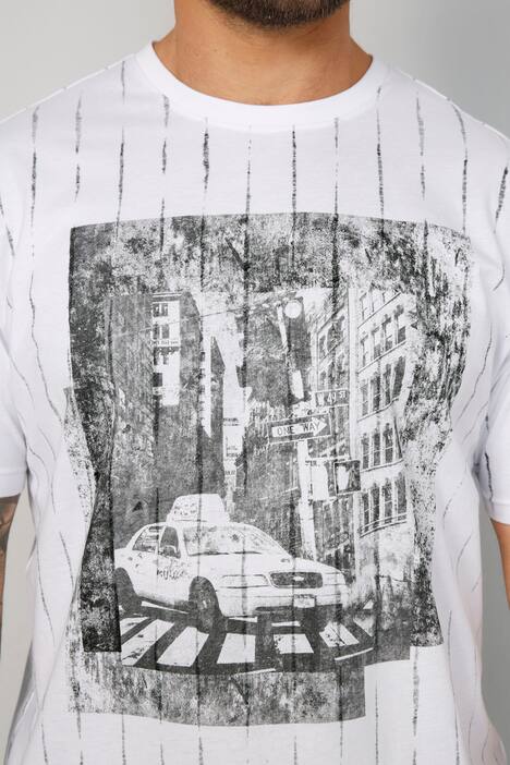John F. Gee T-Shirt, Halbarm, Black/White Print, bis 72/74