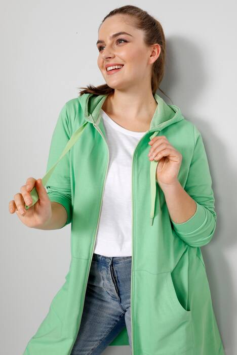 Lang trainingsjasje, capuchon, lange mouwen