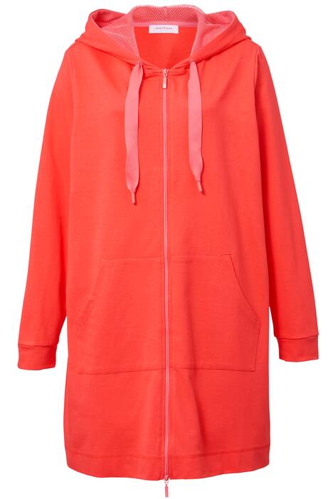 Long-Sweatjacke, Kapuze, Langarm