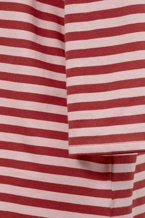 T-Shirt, Classic Fit, Ringel, farbiger Rundhals, 3/4-Ärmel