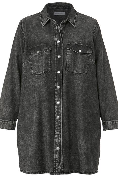 Long-Jeanshemd, Vintage-Look, Langarm