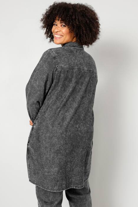 Long-Jeanshemd, Vintage-Look, Langarm