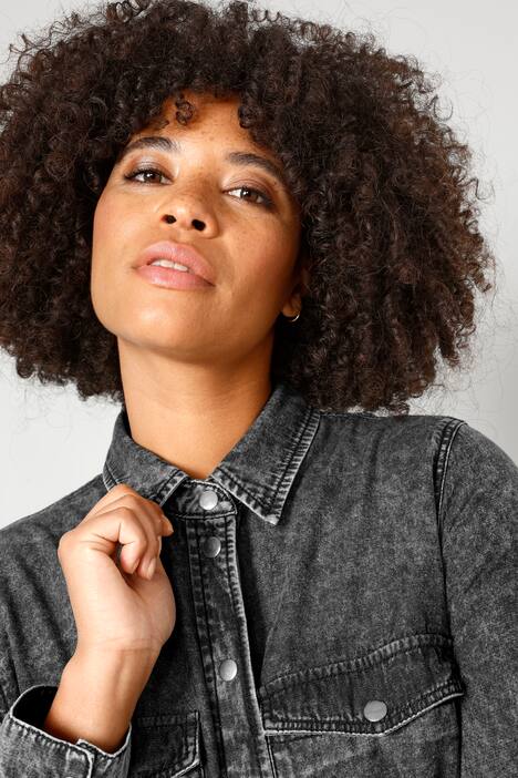 Long-Jeanshemd, Vintage-Look, Langarm