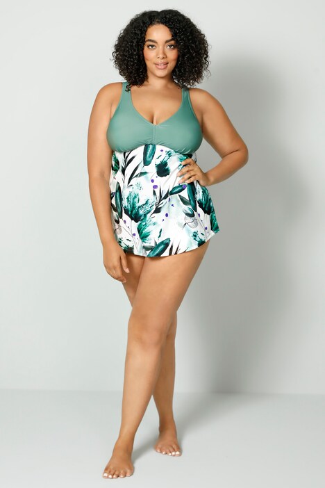 Tankini, Zweiteiler, Softschalen, feiner Druck