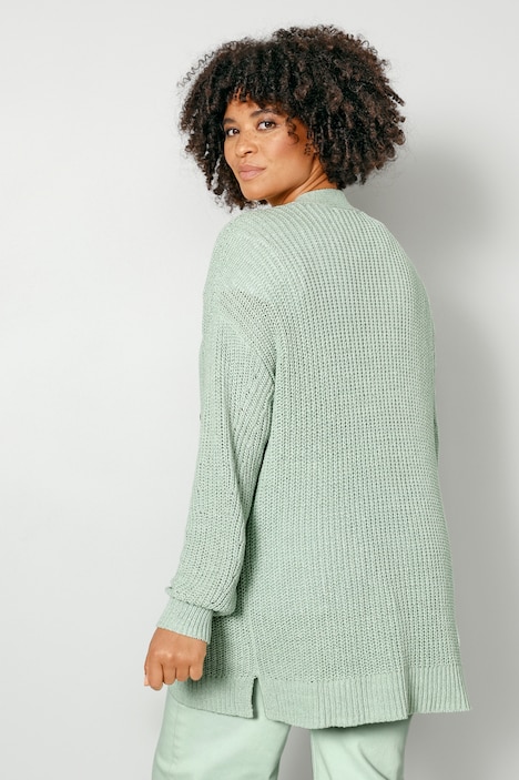 Strickjacke, Bändchengarn, V-Ausschnitt, Langarm