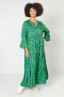 Maxikleid, A-Line, Alloverdruck, Tunika-Ausschnitt, 3/4-Ärmel