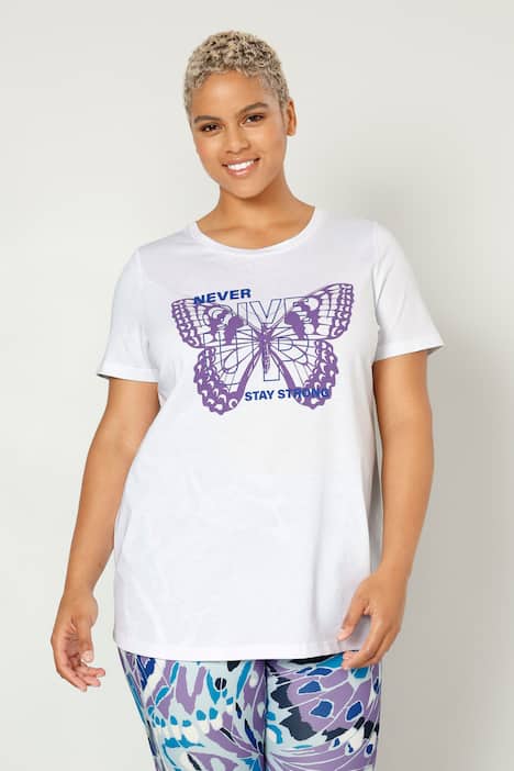 T-Shirt, Schmetterling, Rundhals, Halbarm