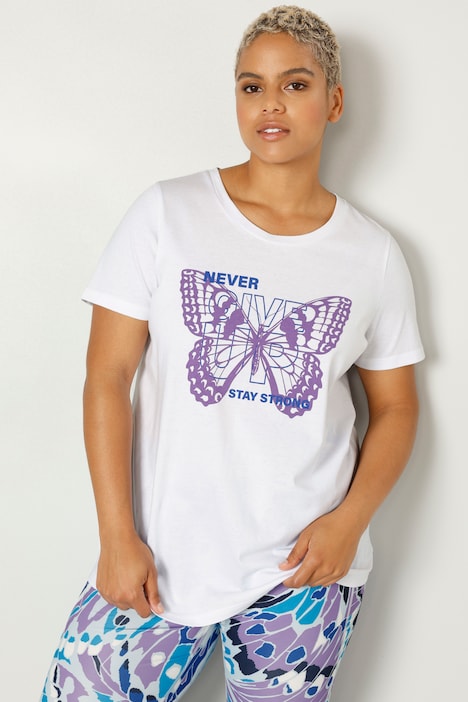 T-Shirt, Schmetterling, Rundhals, Halbarm