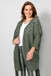 Strickjacke, oversized, Ajourstrick, offene Form, 3/4-Ärmel