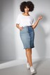Jeansrok, 5-pocket, straight fit, tweekleurig, 5-pocket