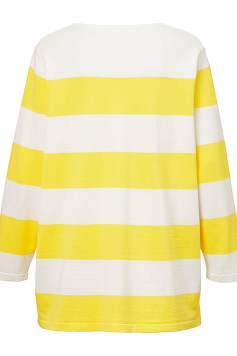 Pullover, Regular Fit, Blockstreifen, V-Ausschnitt, Langarm