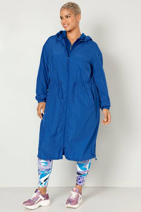 Mantel, winddicht, Kapuze, Zipper, Langarm