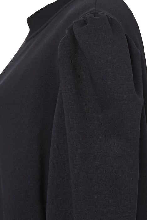 Sweatshirt, Regular Fit, Rundhals, weite Puffärmel, schwarz | Happy Size Sweatshirt, Regular Fit, Rundhals, weite Puffärmel, schwarz | Happy Size