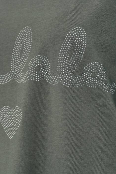 T-Shirt, oversized, Glitzer-Schriftzug, Halbarm