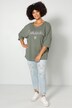 T-Shirt, oversized, Glitzer-Schriftzug, Halbarm