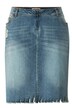 Jeansrock, Straight Fit, geschnittener Saum, Destroy-Effekte, 5-Pocket