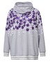 Sweatshirt, Regular Fit, Blüten-Print, Stehkragen, Langarm