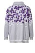 Sweatshirt, Regular Fit, Blüten-Print, Stehkragen, Langarm