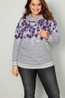 Sweatshirt, Regular Fit, Blüten-Print, Stehkragen, Langarm