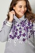 Sweatshirt, Regular Fit, Blüten-Print, Stehkragen, Langarm