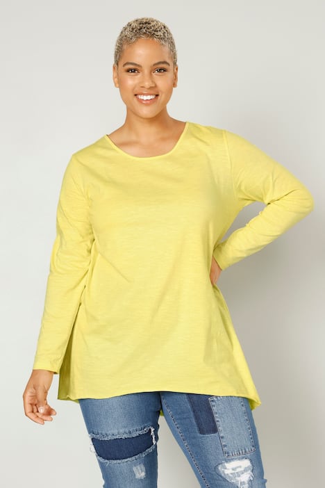 Angel Of Style Damen Longshirt Übergrößen - Plus Size Halbarm Shirt Mit Rundhals - Länger Geschnitten