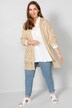 Strickjacke, oversized, offene Form, Strukturstrick, Langarm