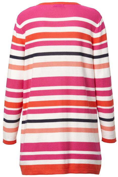 Strickjacke, offene Form, Ringel, Langarm