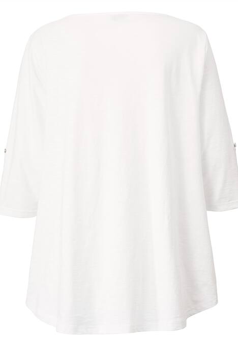 T-Shirt, Rundhals, Knopfleiste, 3/4-Ärmel