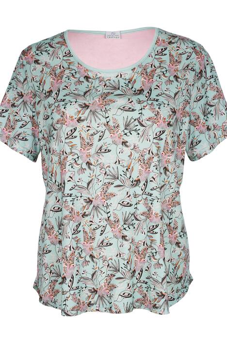 Schlafanzug, Zweiteiler, geblümtes Shirt, lange Hose