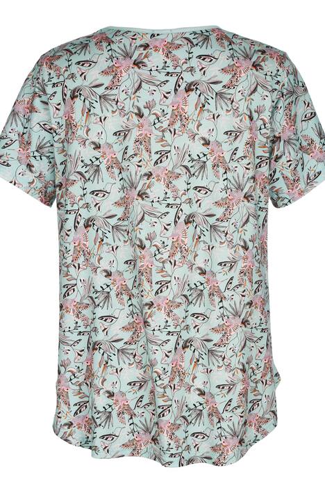 Schlafanzug, Zweiteiler, geblümtes Shirt, lange Hose