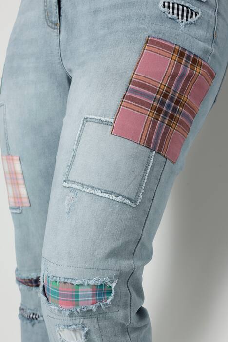 Mom-Jeans, destroyed, Patches, 5-Pocket