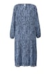 Midi-Plissekleid, Straight Fit, Alloverdruck, Rundhals, Langarm