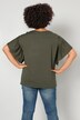 T-Shirt, oversized, U-Boot-Ausschnitt, Rüschen-Halbarm