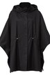 Cape, oversized, waterafstotend, capuchon, tunnelkoord in de taille