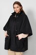 Cape, oversized, waterafstotend, capuchon, tunnelkoord in de taille