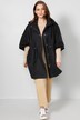 Cape, oversized, waterafstotend, capuchon, tunnelkoord in de taille