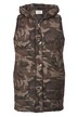 Long-Steppweste, Straight Fit, Camouflage, Kapuze, Zipper, Seitenschlitze