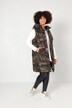 Long-Steppweste, Straight Fit, Camouflage, Kapuze, Zipper, Seitenschlitze
