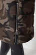 Long-Steppweste, Straight Fit, Camouflage, Kapuze, Zipper, Seitenschlitze
