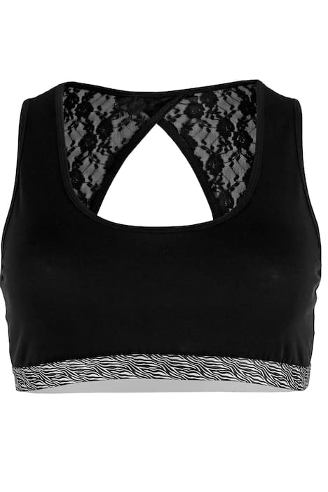 Bustier, Rücken aus Spitze, gemustertes Unterbrustband