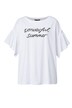T-Shirt, oversized, Schriftzug, Rüschen-Halbarm