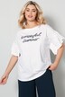 T-Shirt, oversized, Schriftzug, Rüschen-Halbarm
