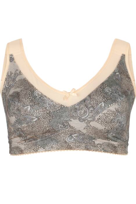 BH met print, effen halslijn, verstelbare bandjes